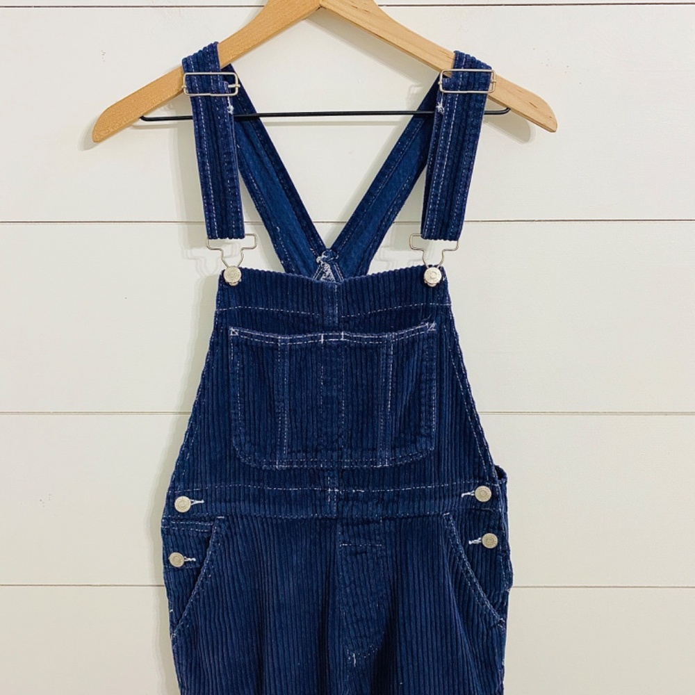 BDG Navy Corduroy Overalls, Women’s Size Small Petite - Picture 3 of 13
